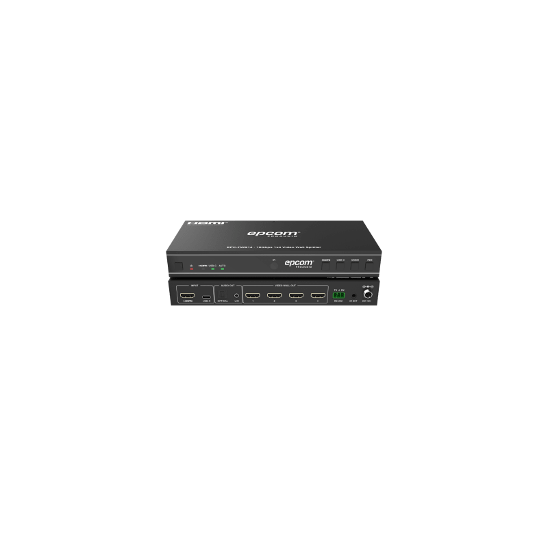 Videowall 4K 1x4 EPCOM PROAUDIO | Control RS-232 y USB-C | Precio México - Envío Inmediato | LM Soluciones
